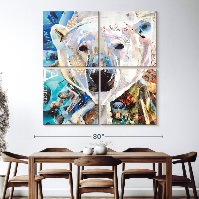 Brampt Polar Bear Collage, 74" H x 74" W