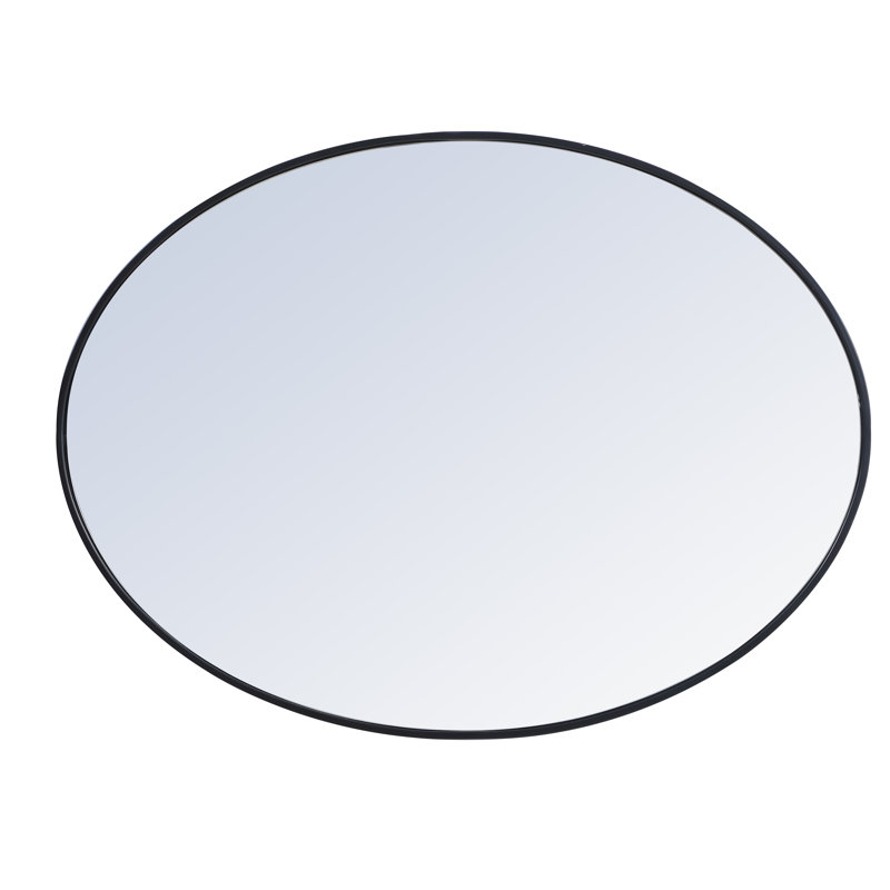 Sabine Metal Oval Wall Mirror, Black, 30" x 40"