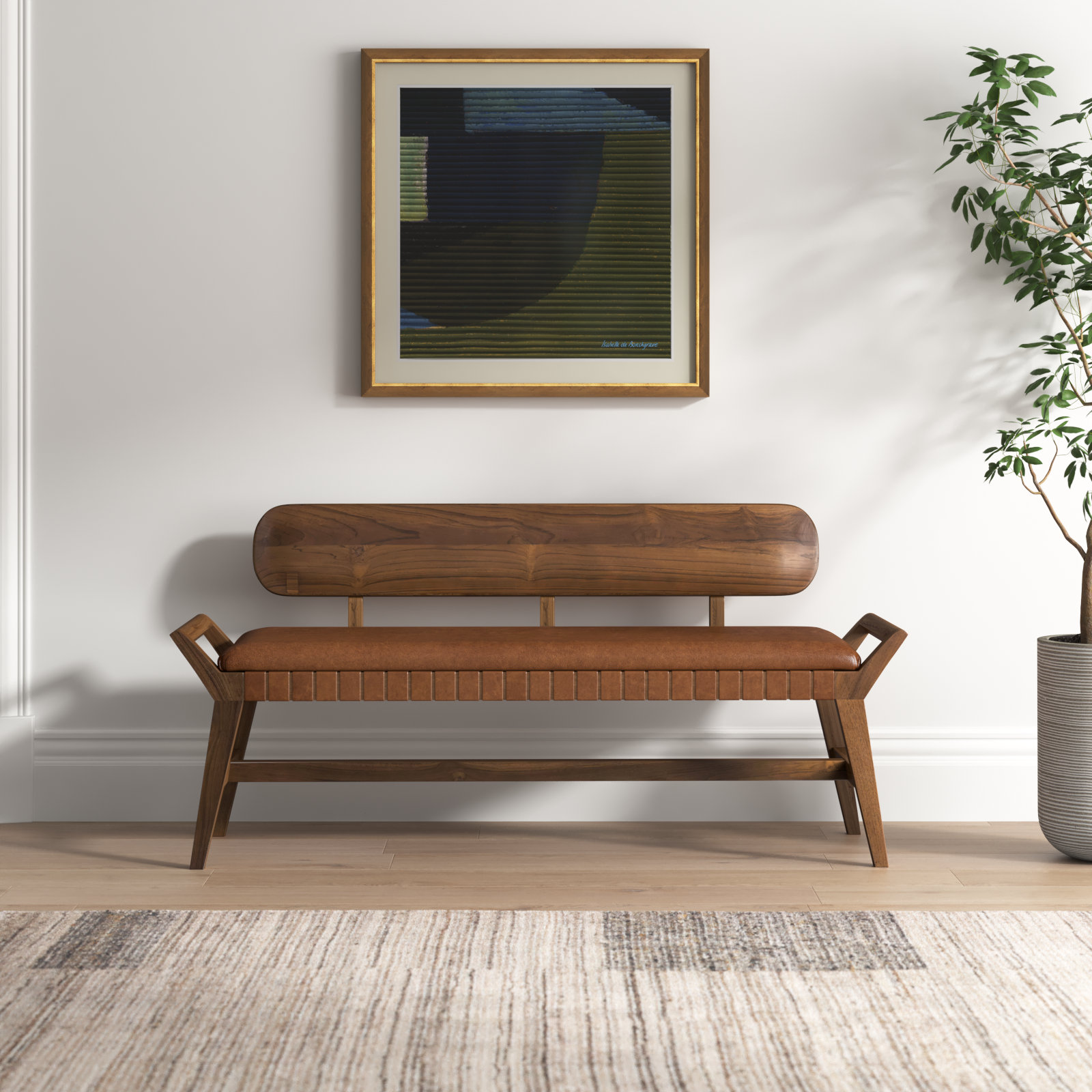 Mylas Genuine Leather Bench