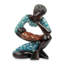 Victoria Agyepomaa Carved by Hand Mother and Child Modern Wood Sculpture