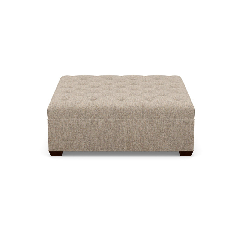 Square Tufted Ottoman, 2243-77, Walnut