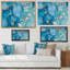 «Blue and Gold Luxury Abstract Fluid Art II», reproduction d'art sur toile moderne-67359162-67359109