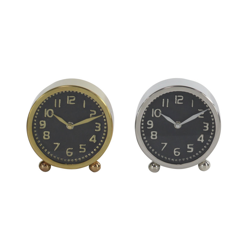 Modern & Contemporary Mechanical Clock, 5" H x 6" W