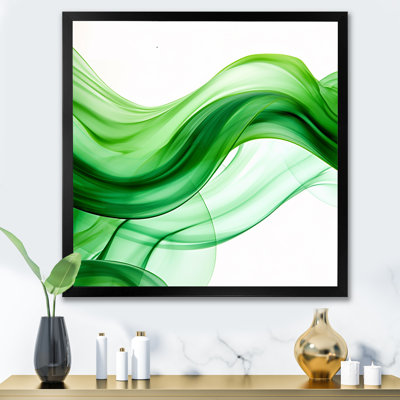 «Green and White Fractal Waves IV», reproduction d'art mural