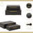Canorus Faux Ostritch Pattern Rectangular Box Set - Black-105507390