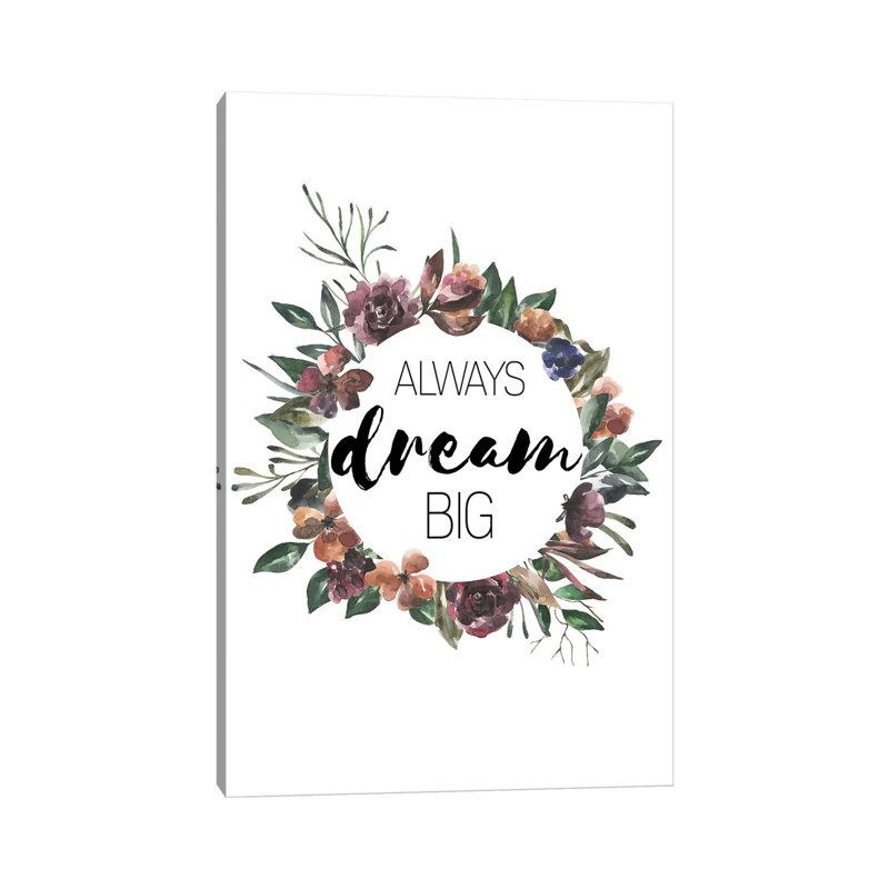Always Dream Big Autumn Floral Collection - Wrapped Canvas Print, 101.6cm H x 66.04cm W x 1.91cm D