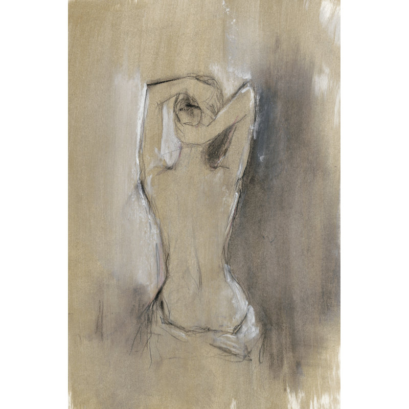 Contemporary Draped Figure I - Painting, Wrapped Canvas, 91cm H x 61cm W
