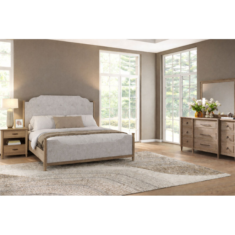 Ensemble de chambre à coucher rembourrée 4 pièces Dana Heights, King