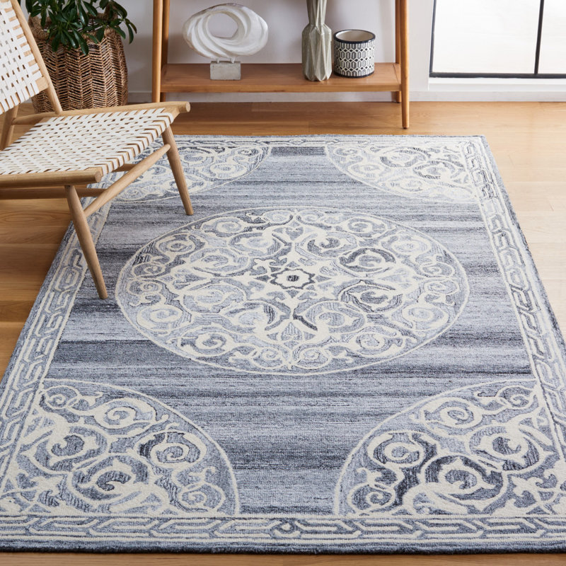 Dumitriana Hand Tufted Performance Geometric Rug, Rectangle 5' x 8'