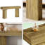 Table d'appoint rustique, console compacte, canapé