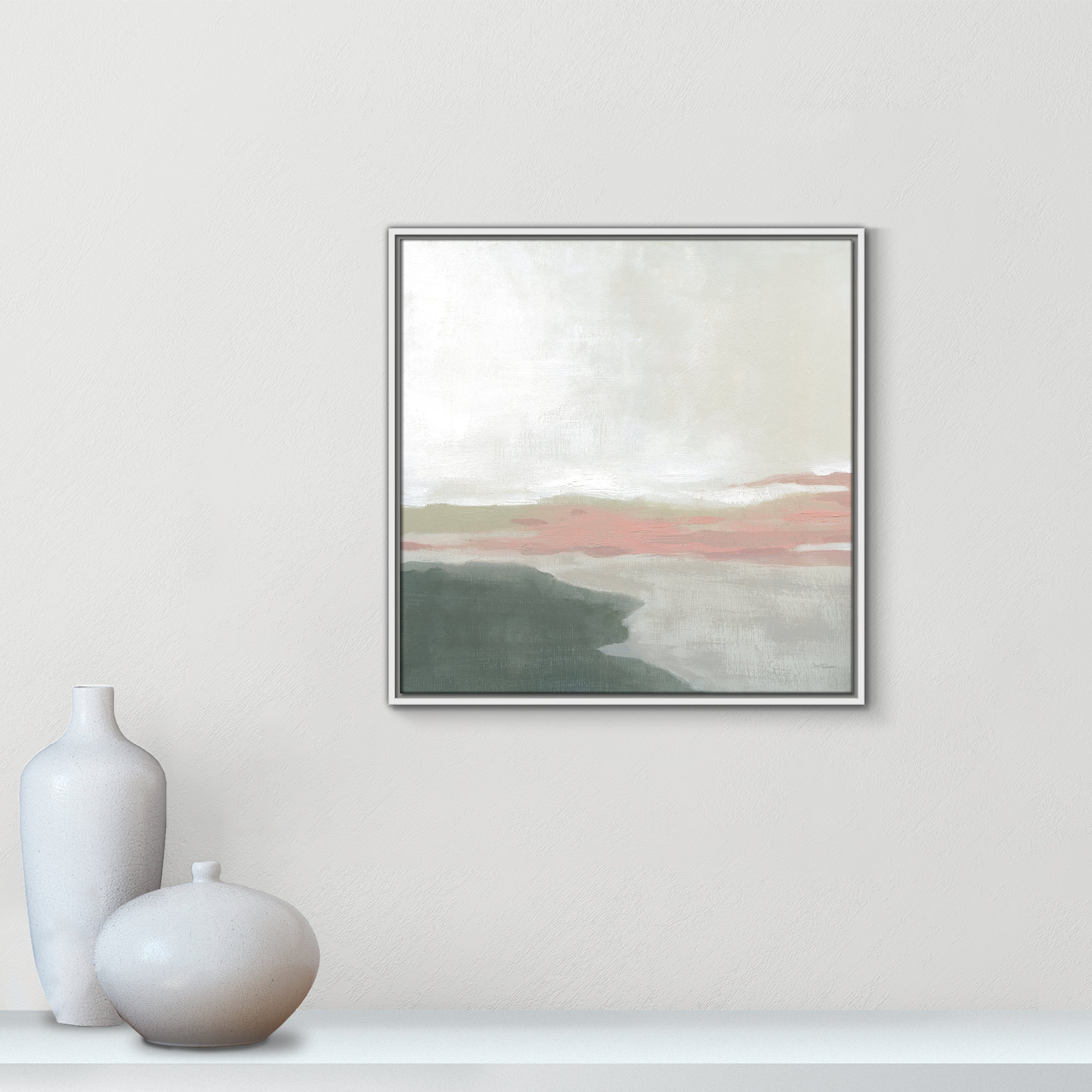 Still Lake by Carol Robinson - Floater Frame Print on Canvas, White, 25.5" H x 25.5" W x 2" D