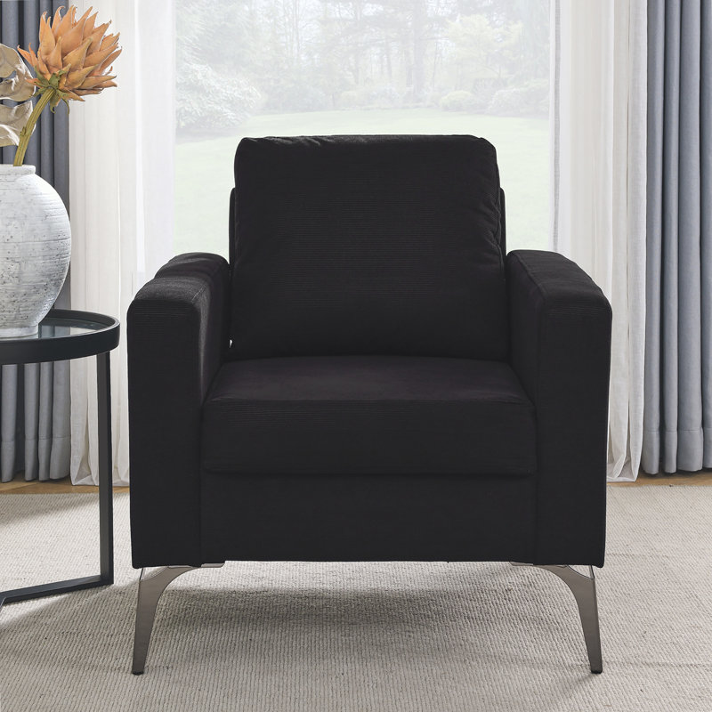 Fauteuil Keito, Velours côtelé noir