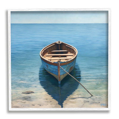 Rowboat on Calm Shore Framed Giclee Art by RB
