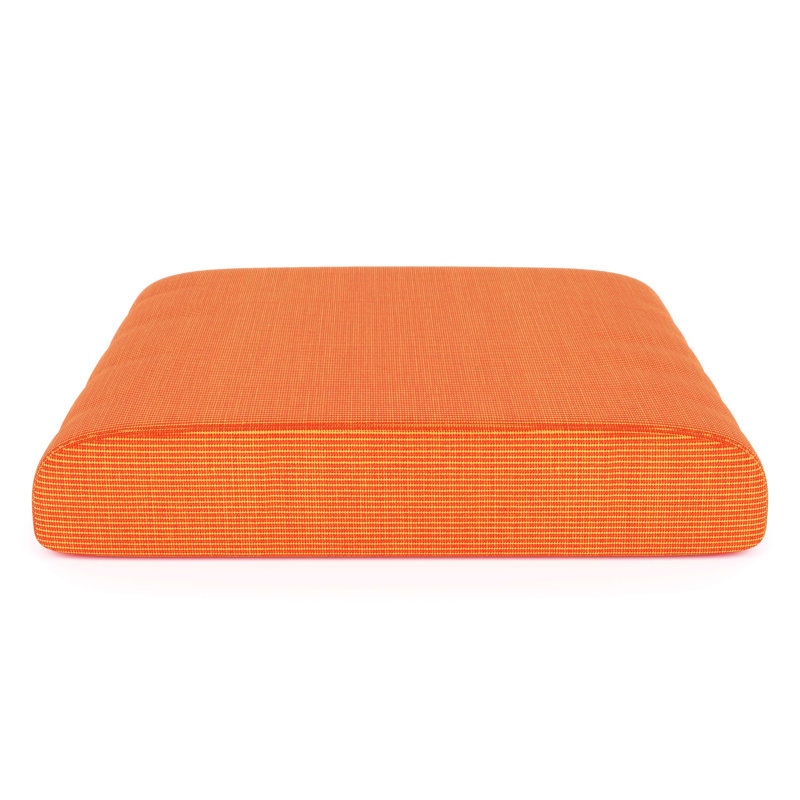 Sunbrella® Outdoor Ottoman Cushion, Sunbrella Upholstery Tangerine Sunbrella® Canvas, 4" H x 22" W x 20" D