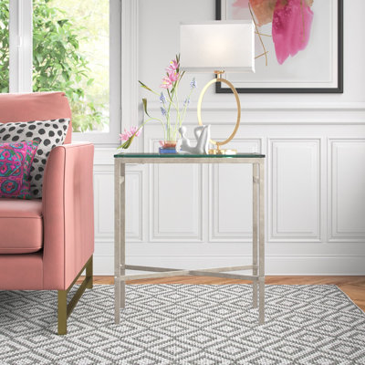 Genevieve Glass Top End Table