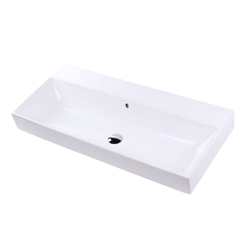 Aquasei 39.62'' L Bathroom Sink, 0 Hole