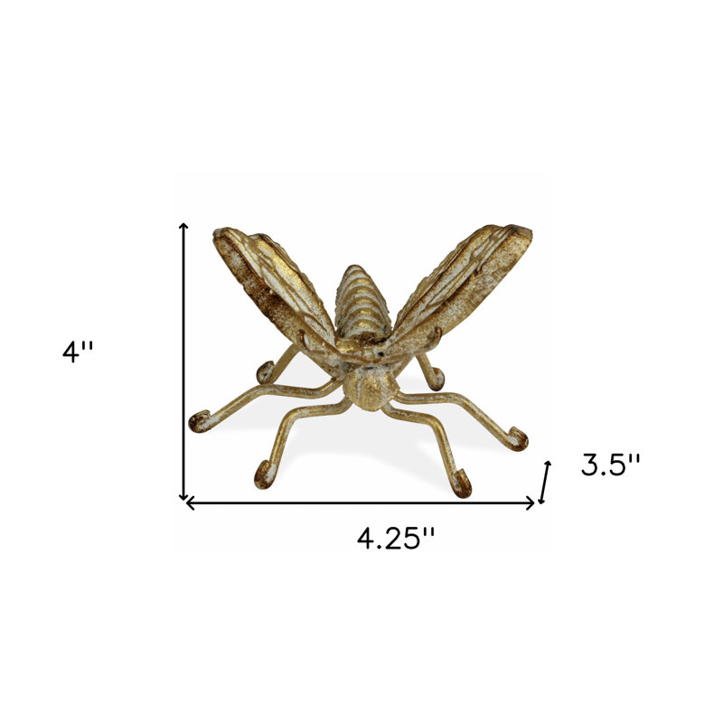 Sculpture papillon Roff, Or