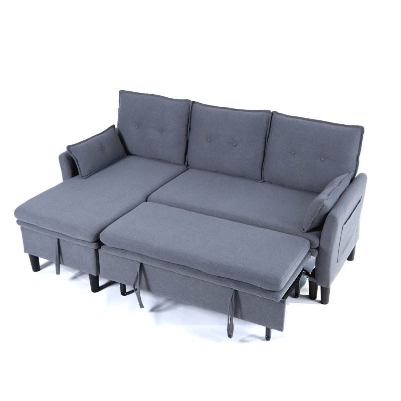 Canapé-lit modulaire réversible avec méridienne de rangement, Dark Grey