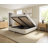 Modern Upholstered Lift-Up Storage Bed with Curved Headboard, Low Profile Platform-299414442-299414441