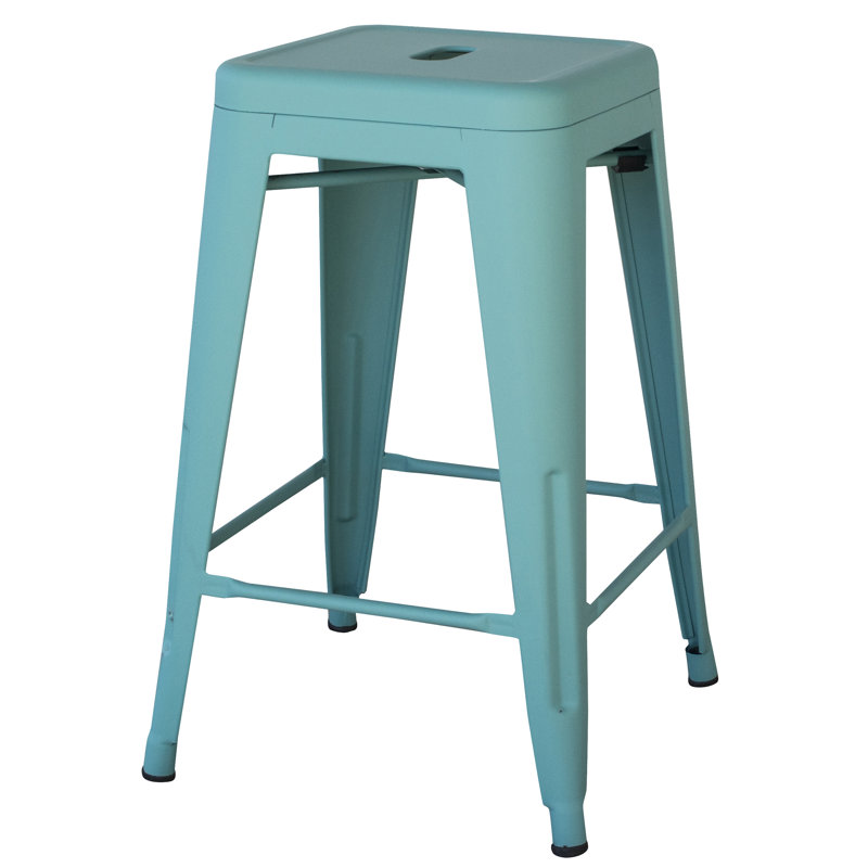 Tabouret bar et de comptoir Itzia, Tabouret de comptoir (assise de 24 po de hauteur), Bleu sarcelle, 3