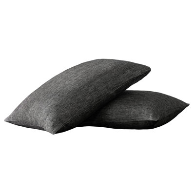 Set of Two Onyx Linen Standard Pillowcases