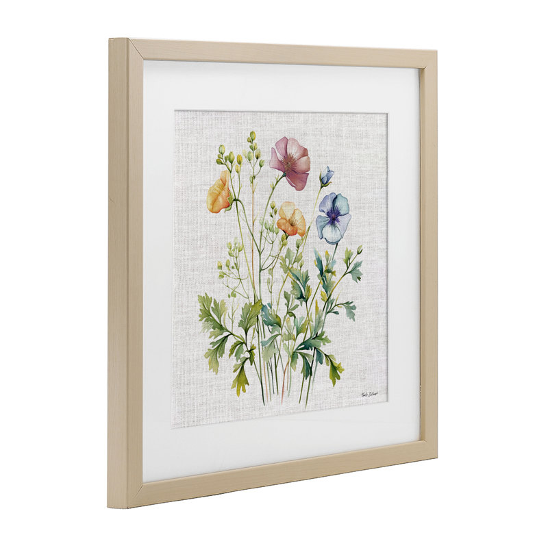 Wild Botanical Bundle, reproduction encadrée sous verre, design par Nicole DeCamp, Cadre de récolte en pin, H 16 po x l 16 po