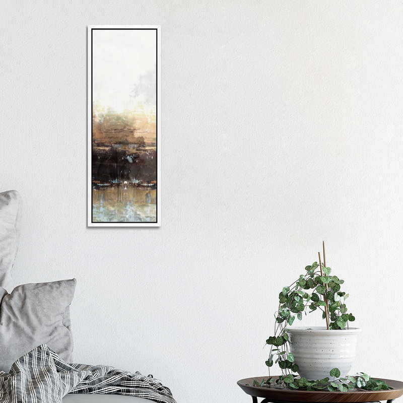 Varied Landscape II by Stellar Design Studio - Painting on Canvas, 30.48 cm H x 91.44 cm W, White Floater Frame
