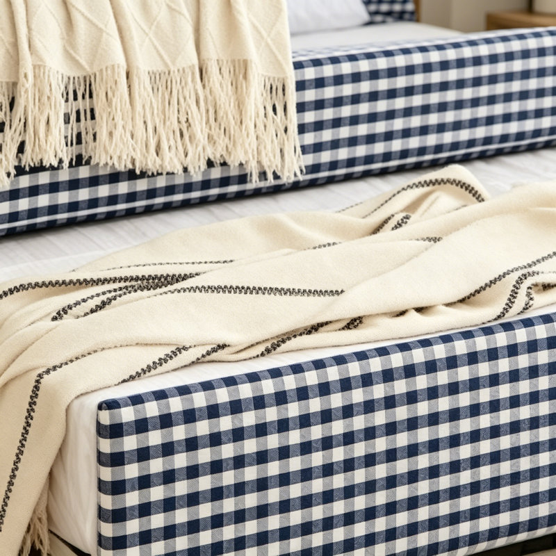 Lit de jour Cozy Gingham, Marine