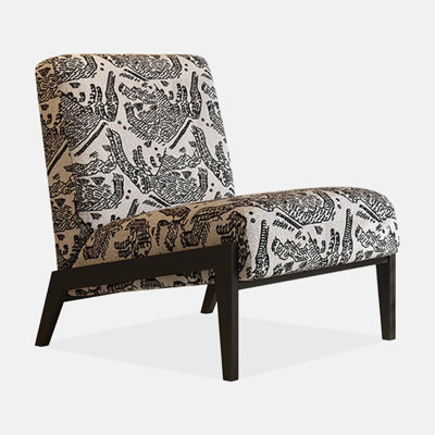 Retro-Style Jacquard Fabric Lounge Chair, Suitable For Living Room And Balcony