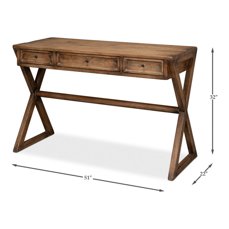 Kitchen Solid Wood Writing Desk, Brown