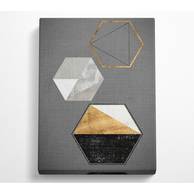 Geo Hexagons - No Frame Print on Canvas, 121.9cm H x 81cm W