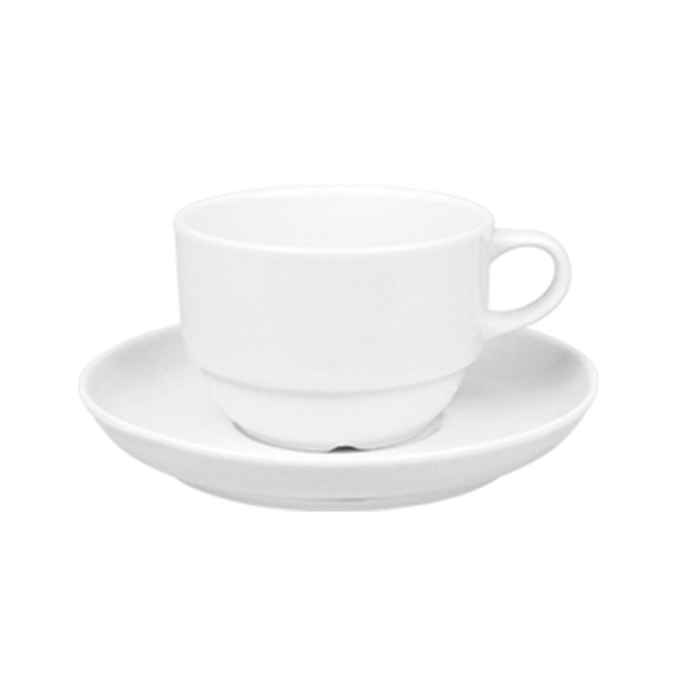 Bruntmor Espresso Cups with Saucers - 4 Ounce - Matte Black Exterior, Solid Color Interior - Set of 4