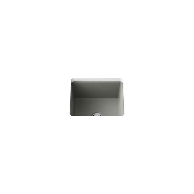 Verticyl Vitreous China Square Undermount Bathroom Sink with Overflow, Thunder Gray