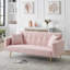 Canapé-lit 71,7 pouces en molleton rose avec deux coussins décoratifs pour un confort douillet et polyvalent-918792233