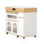 Table de salle à manger extensible avec plateau pliable extra-long, îlot de cuisine roulant avec tiroirs, prise de courant et verrou de frein, armoire de rangement-425645338