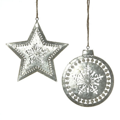 Étoile et cercle estampés en métal 5 po (s)