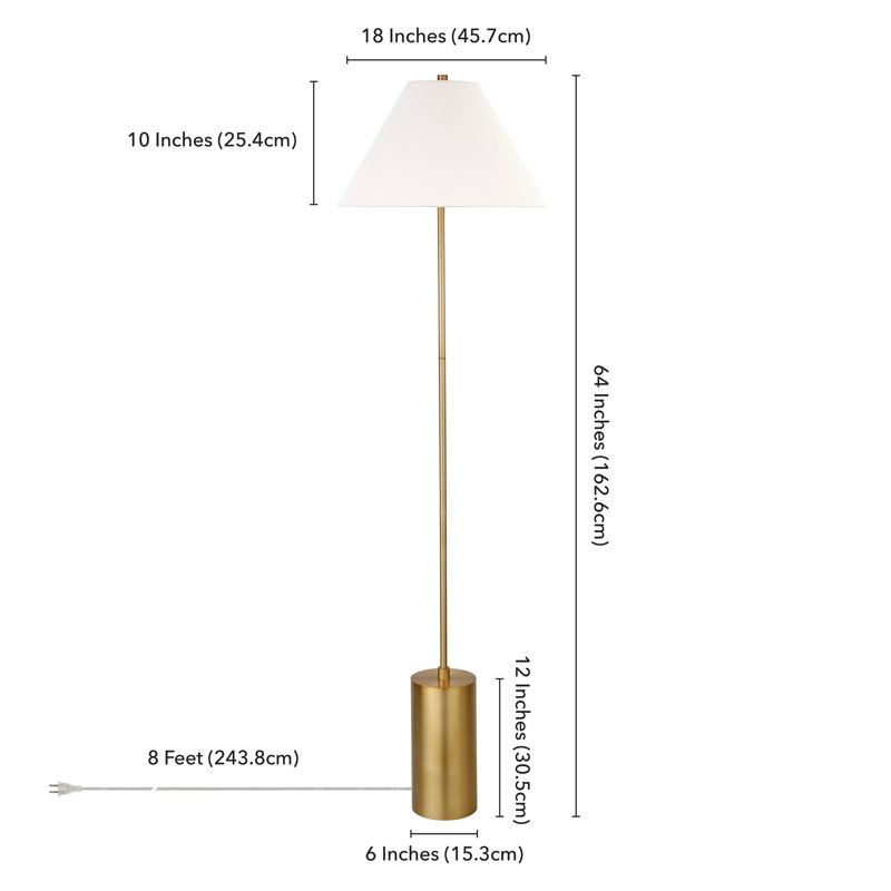 Lampe sur pied 64 po Greenbury, Laiton