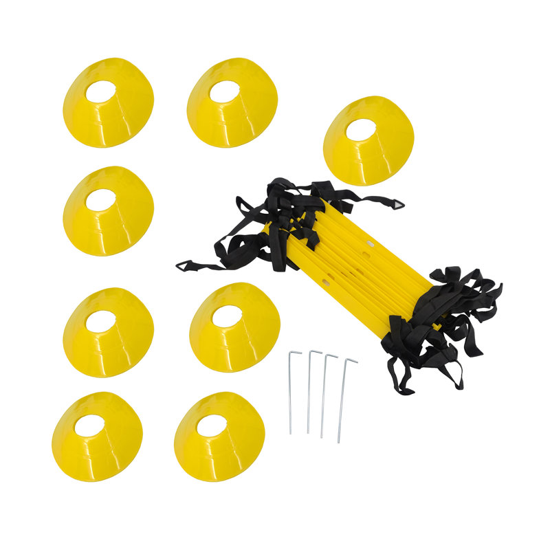 Full Size Agility Ladder And 8 Speed Cones Training Set With Carrying Bag, Great Agility Training Equipment With Drill Charts, Enhance Footwork