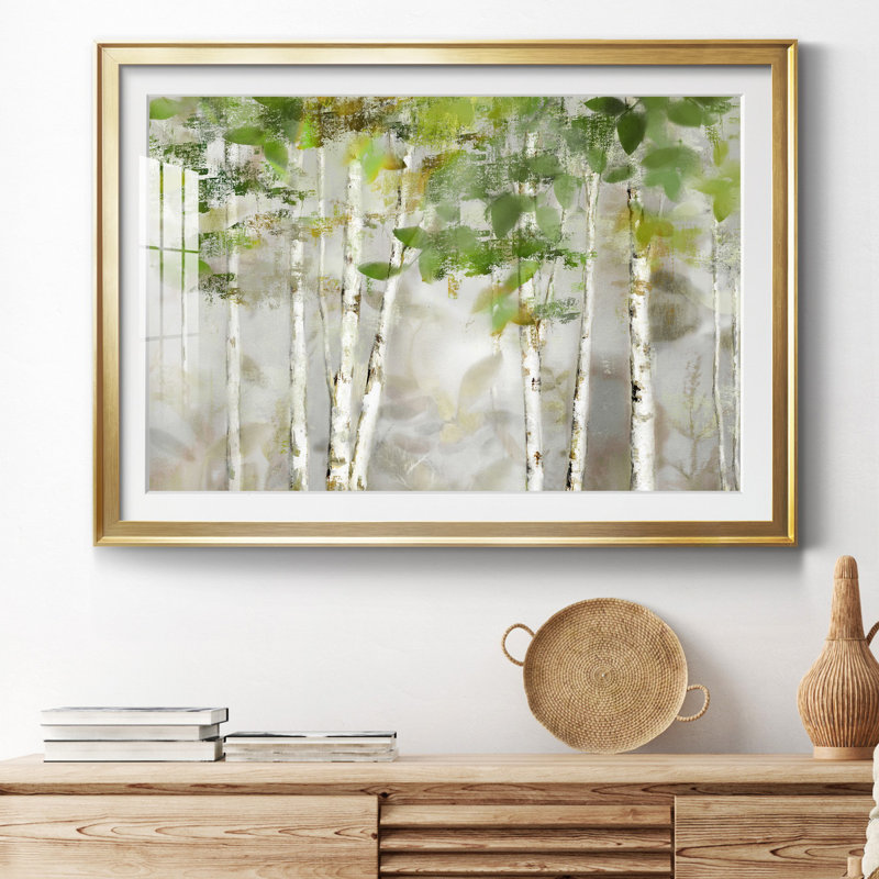 Evergreen Forest - peinture encadrée, Cadre doré, H 26,5 po x l 36,5 po x P 1,5 po