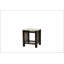 Table de bout 1pc moderne avec plateau en faux marbre et pieds en noyer antique, tablette de rangement ouverte pour le salon-133526228