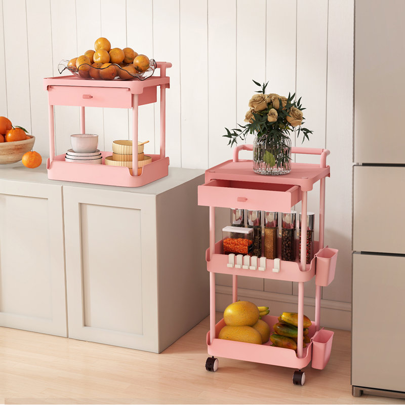 Metal Bar Cart, Pink