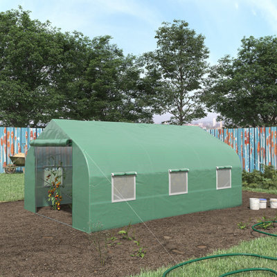 Walk-In Greenhouse 11,5 pi x 10 pi x 7 pi, construction galvanisée, optimise les conditions de croissance des plantes avec un cadre en acier maillé, 85% de lumière du soleil, plantes de Harsh