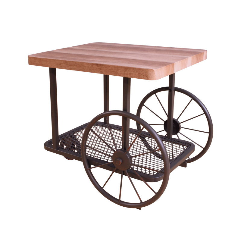 Table de bout Francie en chêne et gris antique
