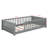Newton Twin Size Floor Platform Bed With Built-In Book Storage Rack-444888727