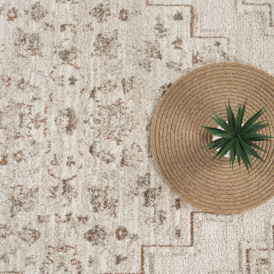 Abani Rugs Severus Collection BEA130A Traditional Medallion Cream Area Rug