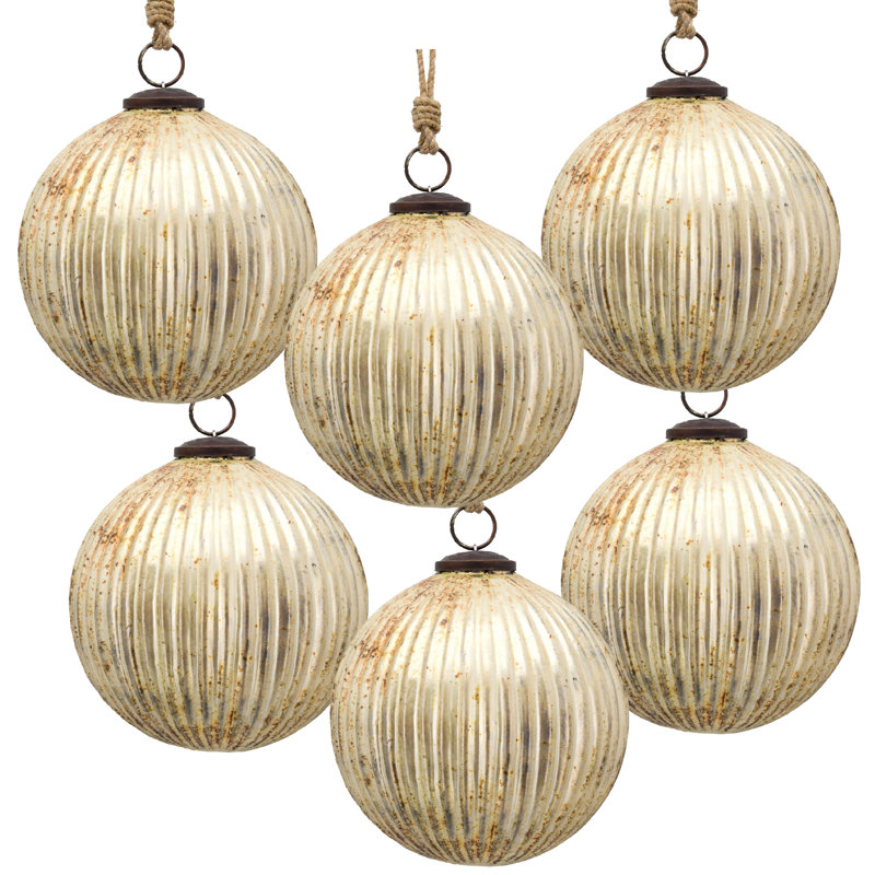 Ensemble de 6 boules de verre éclectiques 6 "de diamètre