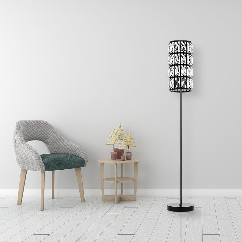 Quadreka 58" with On/Off Foot Switch & E26 Base for Living Room Bedroom Office Sofa Corner, Matt Black