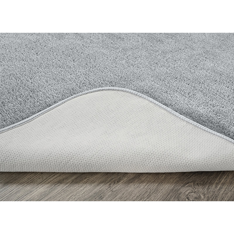 Billy-Dean Nylon 2 Piece Bath Rug Set with Non-Slip Backing, Platinum Gray