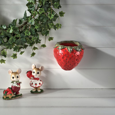 6" Resin Strawberry Wall Pot Planter