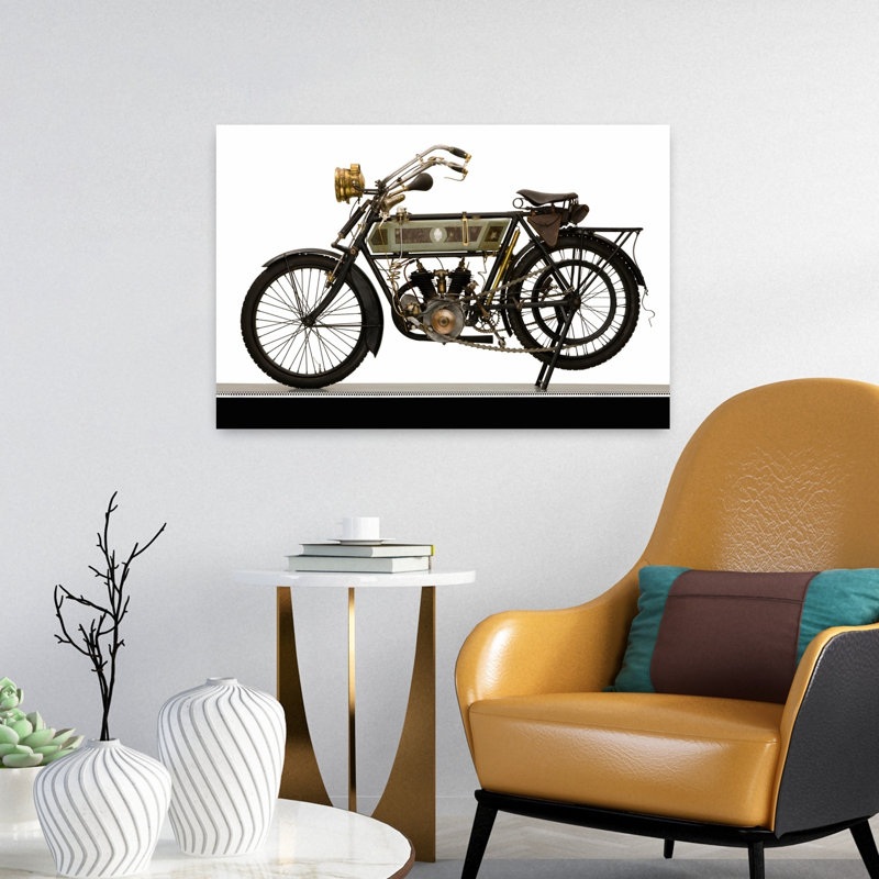 «Alcyon V-Twin Moto», paysage abstrait, nature, H 16 po x l 24 po